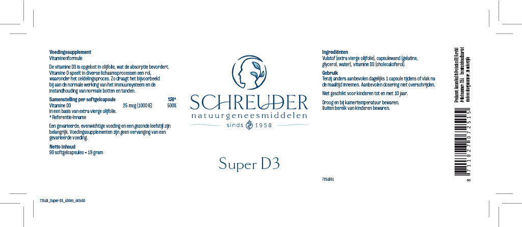 Super D3 - 25 mcg - 90 softs. - Afbeelding 2
