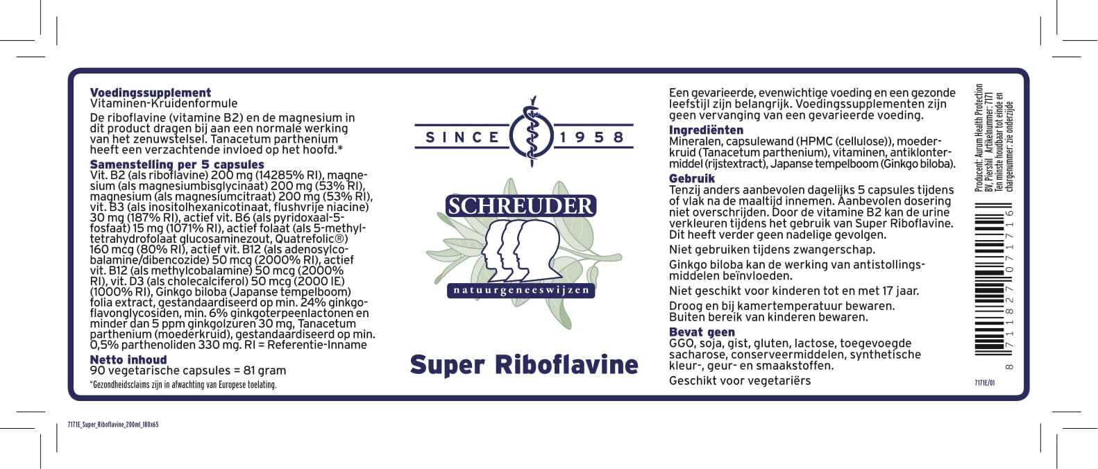 Super Riboflavine - 90 caps. - Afbeelding 2